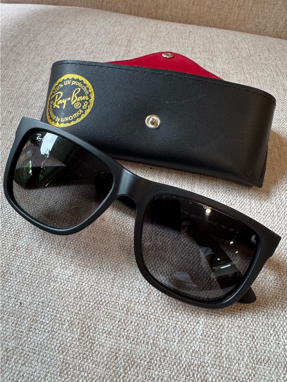 Ray-Ban Justin Square Polarized Sunglasses Black 54mm